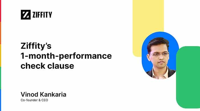 Ziffity's 30 day money back guarantee model -  Vinod Kankaria